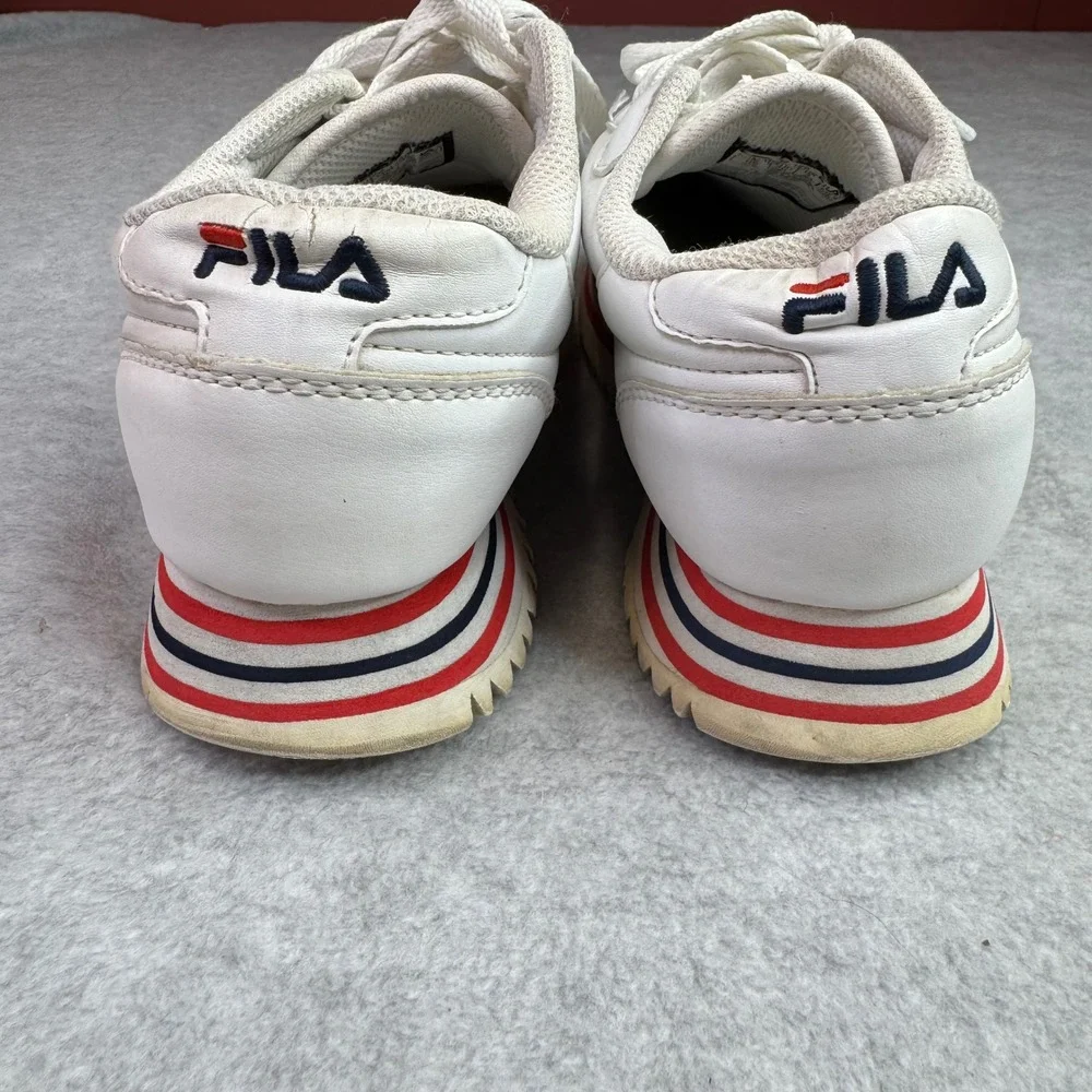 Fila Women 5.5 Disruptor Platform Sneakers White Navy Red Striped 5RM01052-125‎